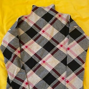 Rachel Zoe plaid mockneck sweater